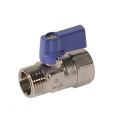 BALL VALVE, BRASS MALE FEMALE WITH BLUE ALLOY HANDLE, BSP THREADS, MADE IN ITALY (3)